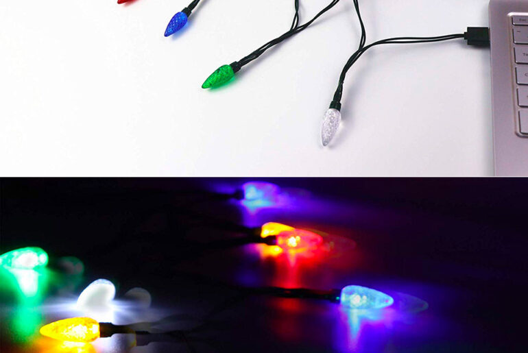 Cavo USB Con Luci Di Natale 127 Cm – 10 LED Multicolore Per Ricarica Telefono – Idea Regalo Festiva Per IPhone, Smartphone (1 Pezzo)