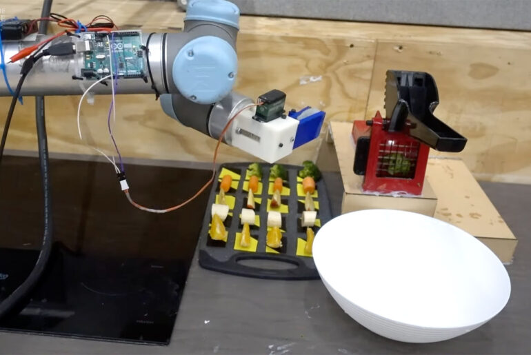 AI Robot Chef Make Salad