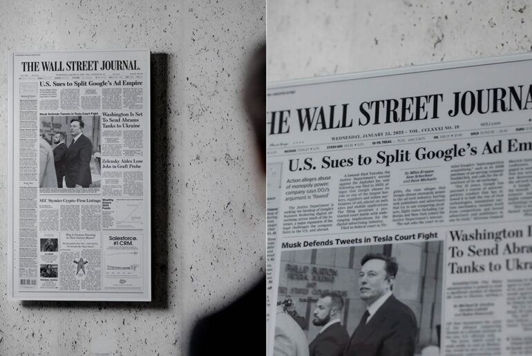 Project E-Ink Front Page New York Times