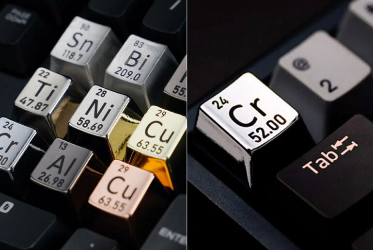 Awekeys Element Keycaps Periodic Table Metal Keyboard