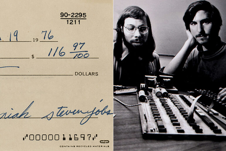 1976 Apple Computer Check No. 2 Steve Jobs Steve Wozniak Auction