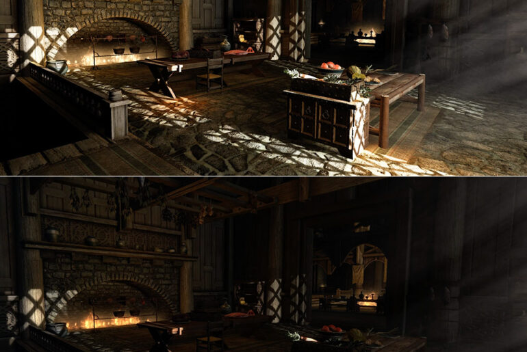 Skyrim Path-Tracing Mod Lighting