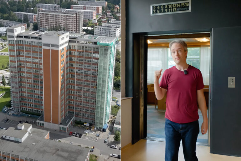 Tom Scott Bata Skyscraper Elevator Office