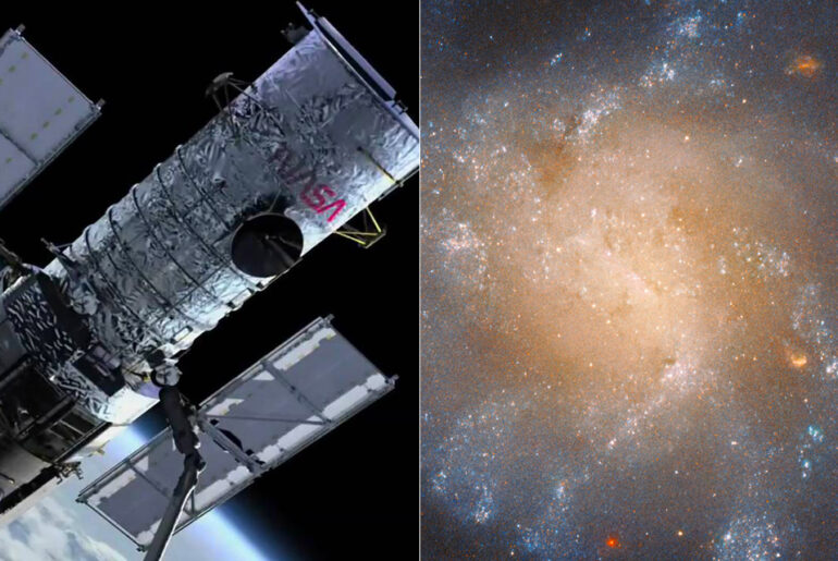 Hubble Space Telescope Galaxy IC 1776 Isolated Swirls