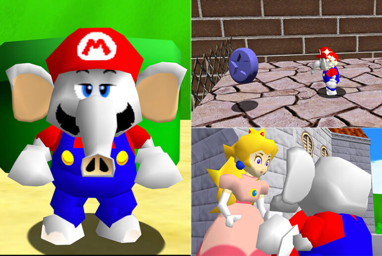 Super Mario 64 PC Port Elephant Mario Mod