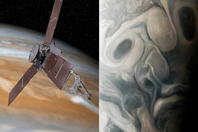 NASA Juno Mission Frowning Face Jupiter
