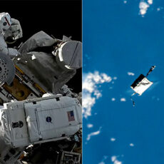 NASA Astronauts Drop Toolbox Space Walk Video