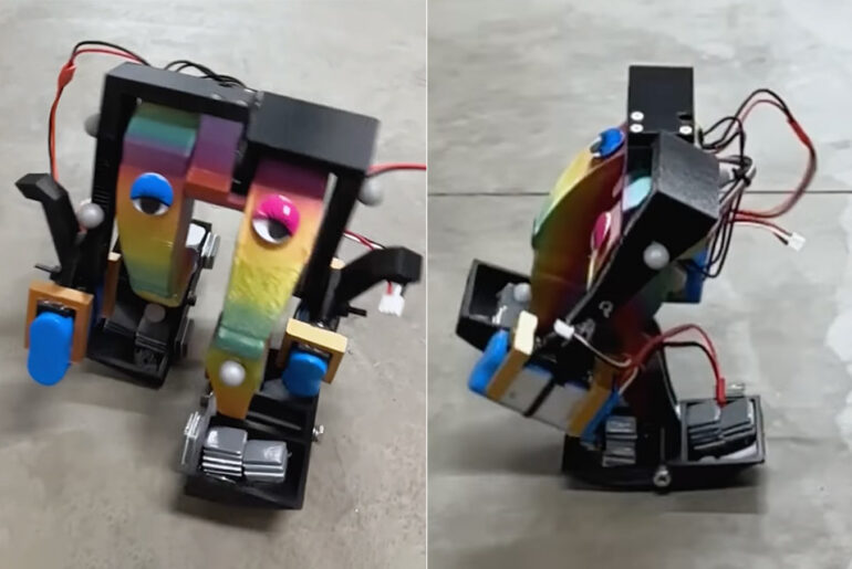 Mugatu First Steerable Bipedal Robot One Motor
