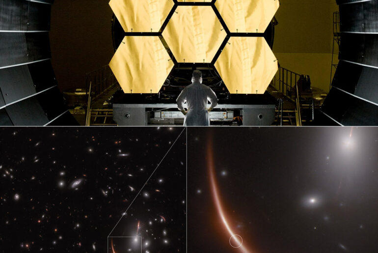 James b Space Telescope Captures Gravitationally Lensed Supernova in