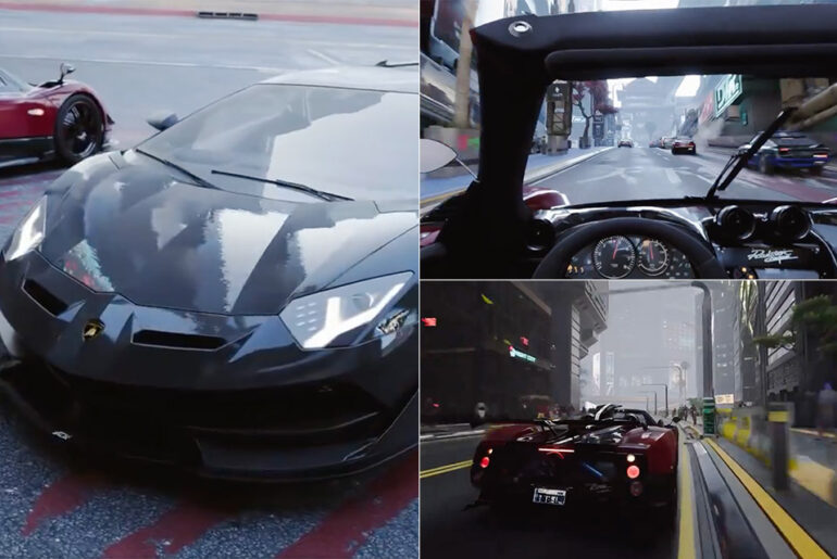 Path-Traced Cyberpunk 2077 Mods Supercars