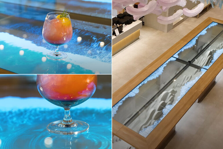 LG Transparent OLED Table Starbucks