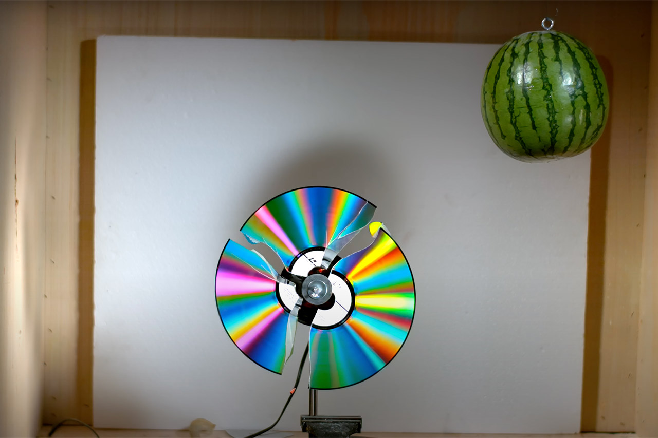 Slow Mo Guys LaserDisc Exploding