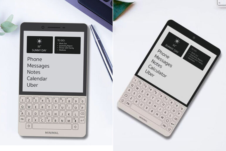 Minimal Phone E-Ink Display