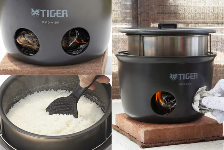 Tiger KMDA100 Rice Cooker from Japan Cooks by Burning Newspapers