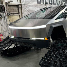 Tesla Cybertruck Snow Tracks