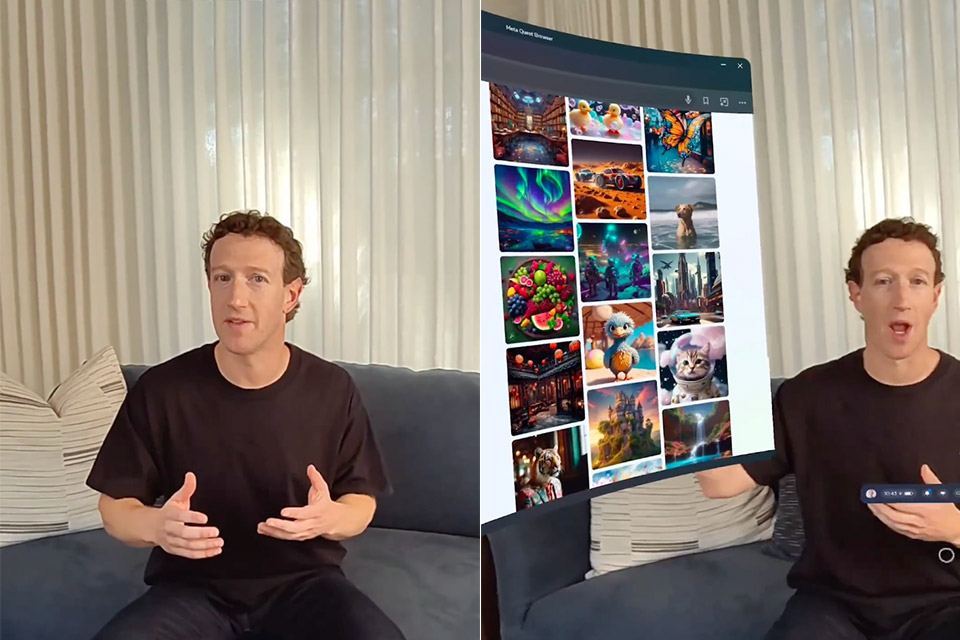 Mark Zuckerberg Hands-On Apple Vision Pro