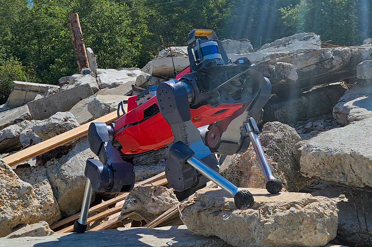 ANYmal Robot Parkour Walk Rubble