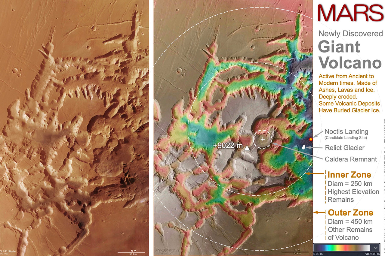 New Giant Volcano Mars Noctis