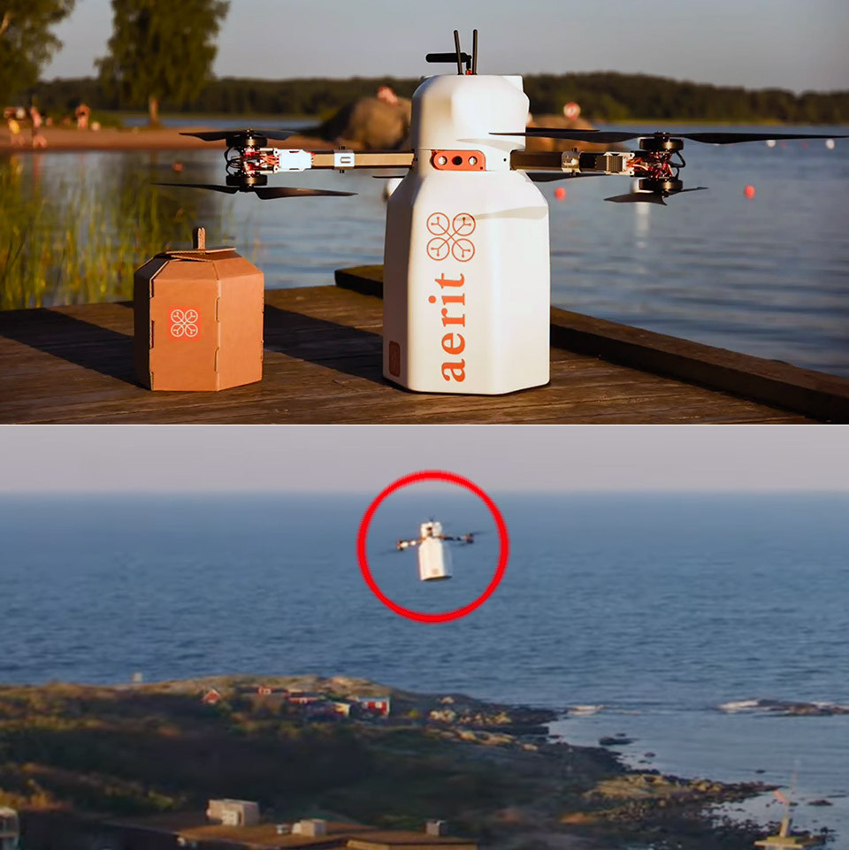 5G Foodora Air Drones Sweden Food Delivery