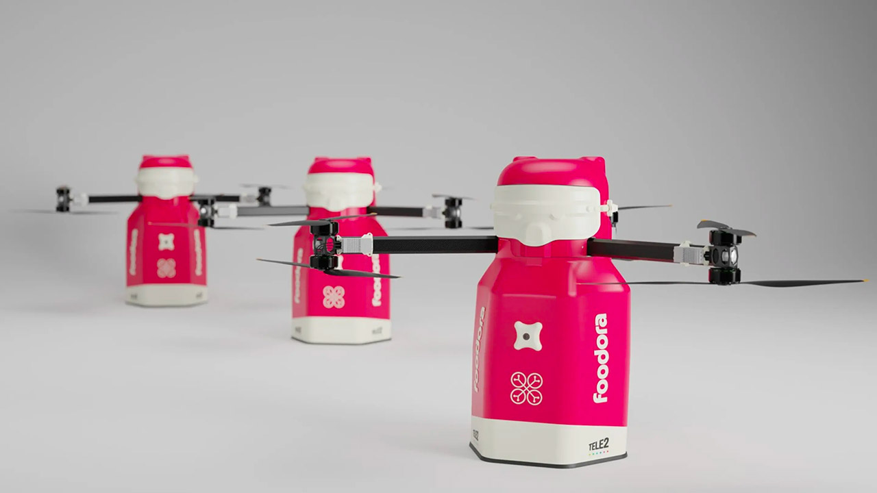 5G Foodora Air Drones Sweden Food Delivery
