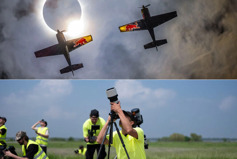 Red Bull Pilot Plane Total Solar Eclipse