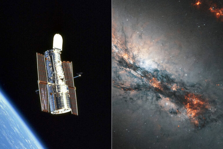 Hubble Galaxy NGC 2146 Looped Spiral Arm