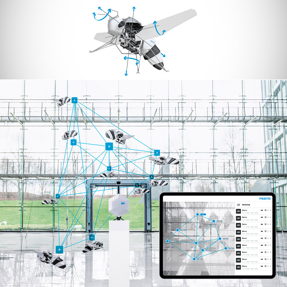 Festo BionicBee Robot Autonomous Fly Swarm