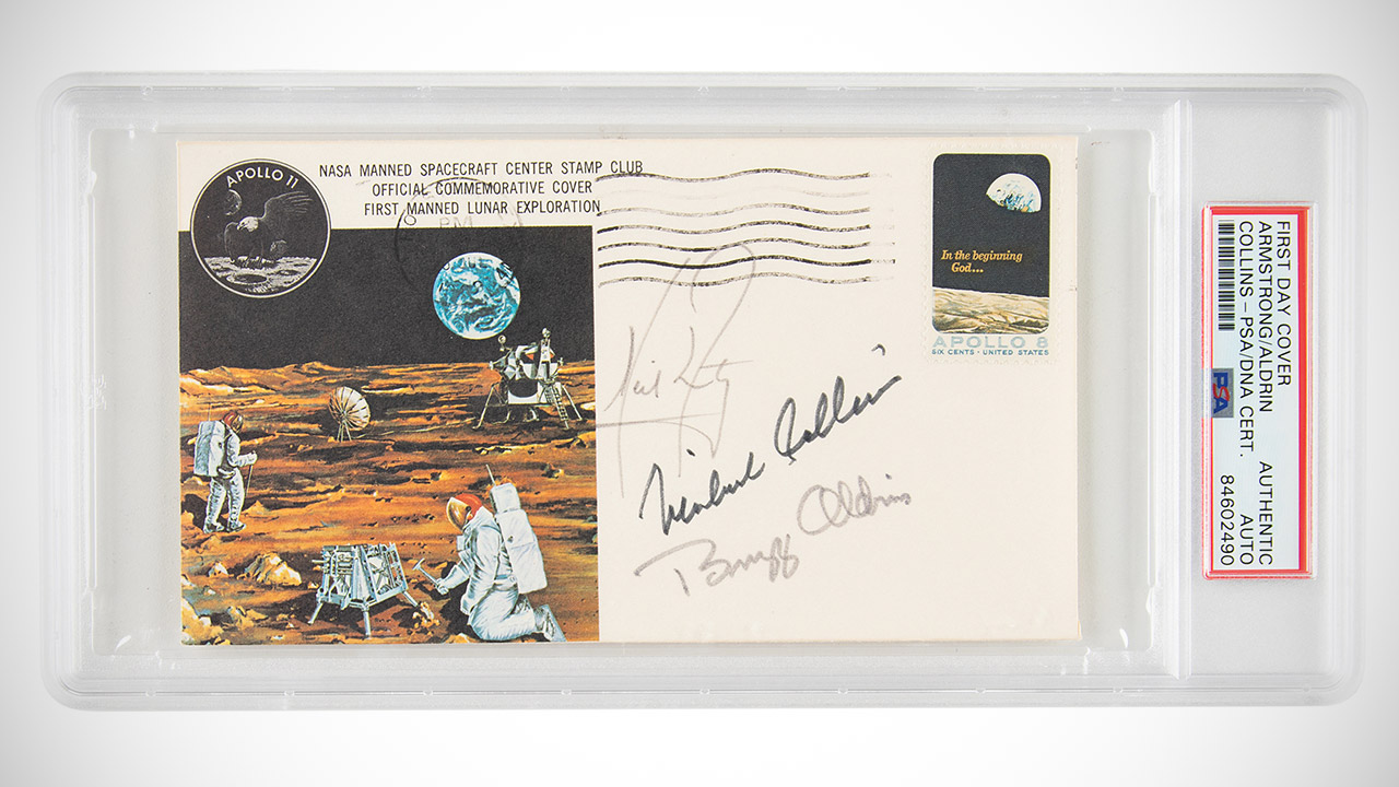 Apollo 11 Type 1 Insurance Cover Signed Auction
