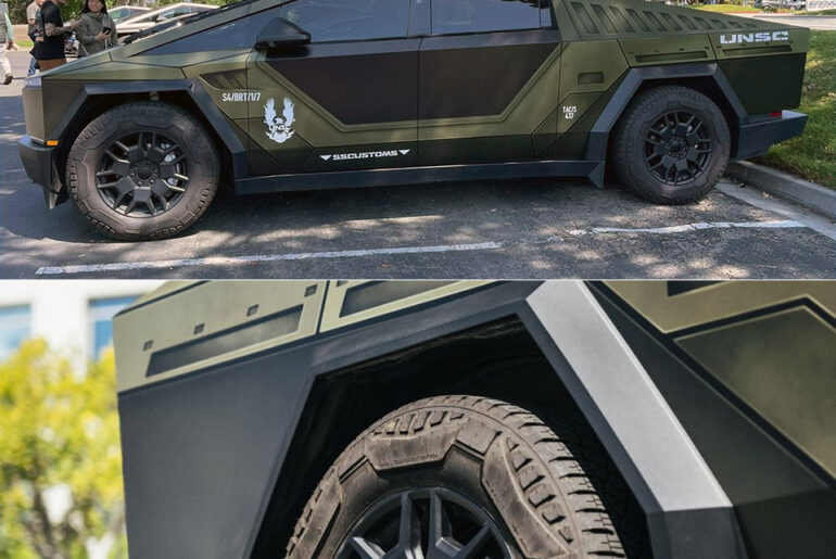 SS Customs Halo Tesla Cybertruck Wrap