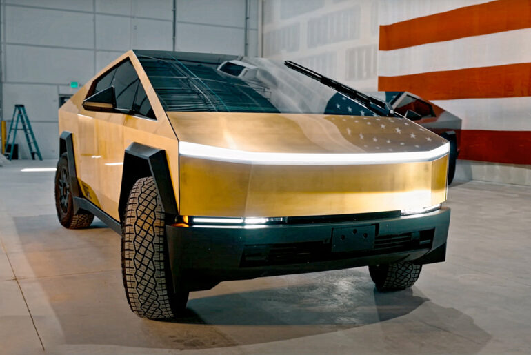 Custom 24K Gold Plated Tesla Cybertruck