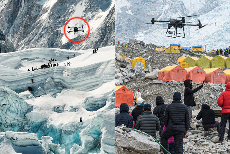 DJI FlyCart 30 First Drone Delivery Mount Everest