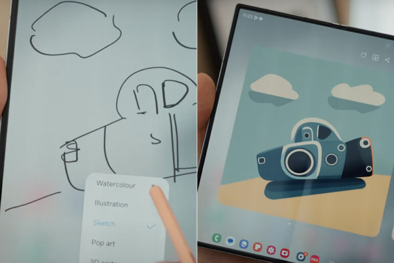 Samsung Galaxy Z Fold6 AI Sketch-to-Image