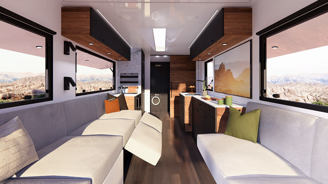 Living Vehicle CyberTrailer Tesla Cybertruck Interior