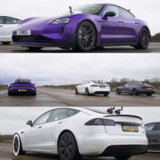Porsche Taycan Turbo GT Model S Plaid RS E-Tron GT EV Drag Racing