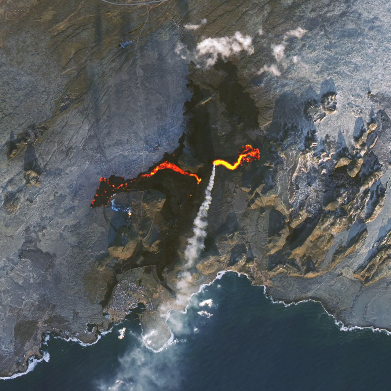 Landsat 9 Satellite Iceland Volcano Eruption Blue Lagoon