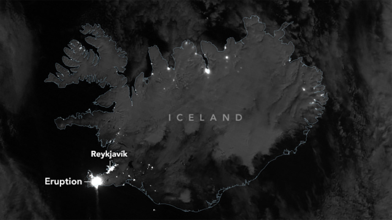 Landsat 9 Satellite Iceland Volcano Eruption Blue Lagoon