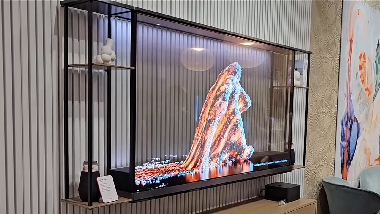 77" LG Signature OLED T Transparent 4K Smart TV