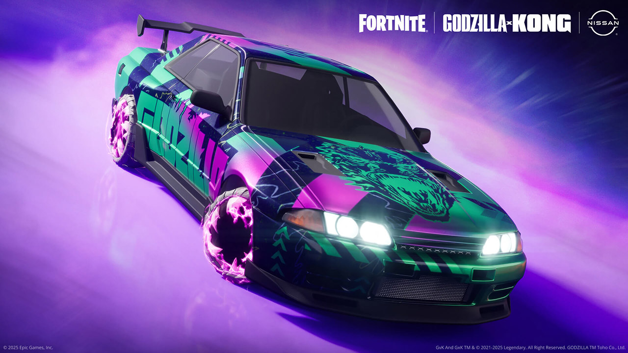Godzilla Kong Fortnite Titan Takedown Nissan GTR