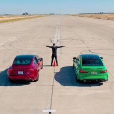 Tesla Model 3 Performance BMW M3 CS U-Drag Racing