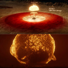 3D Simulation Nuclear Blast Human Body