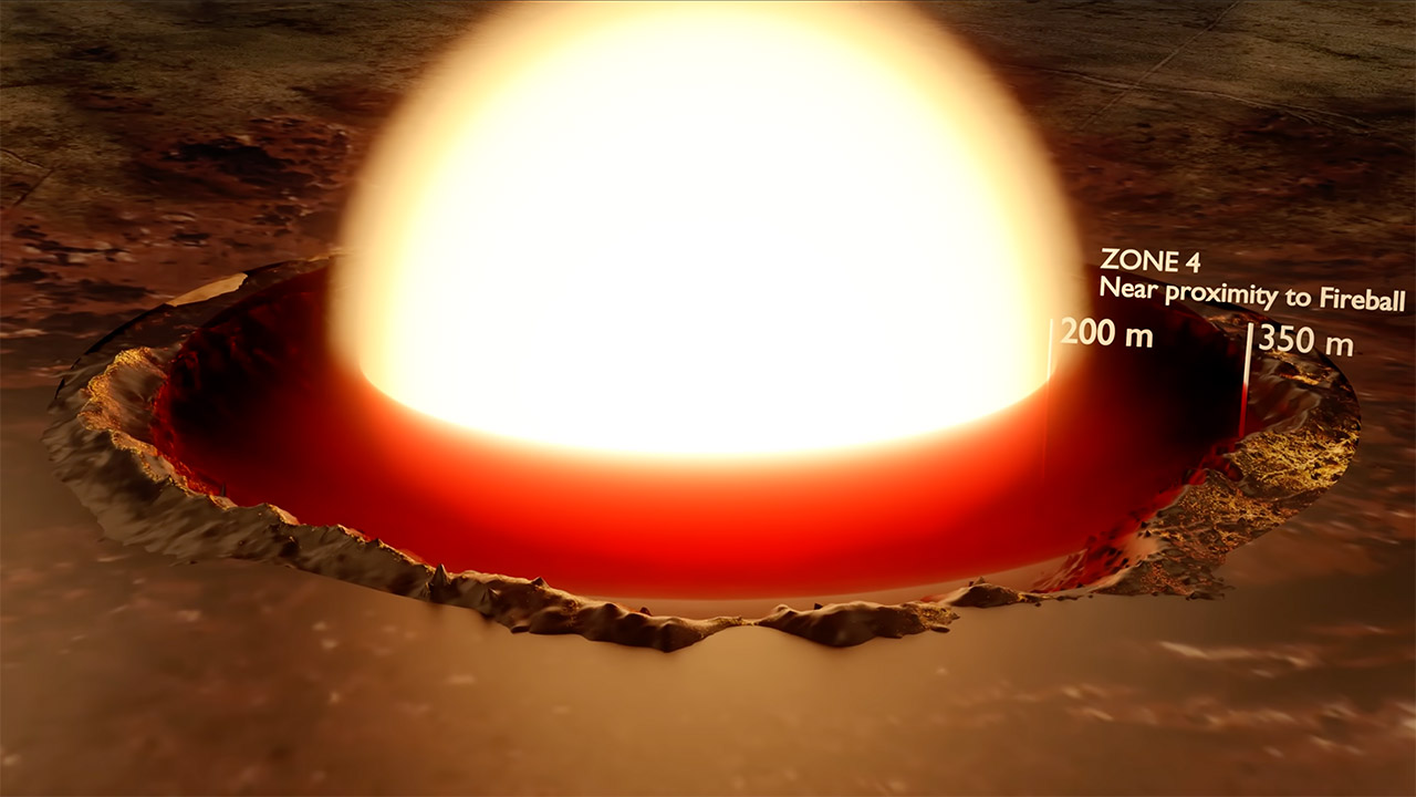 3D Simulation Nuclaer Blast Human Body