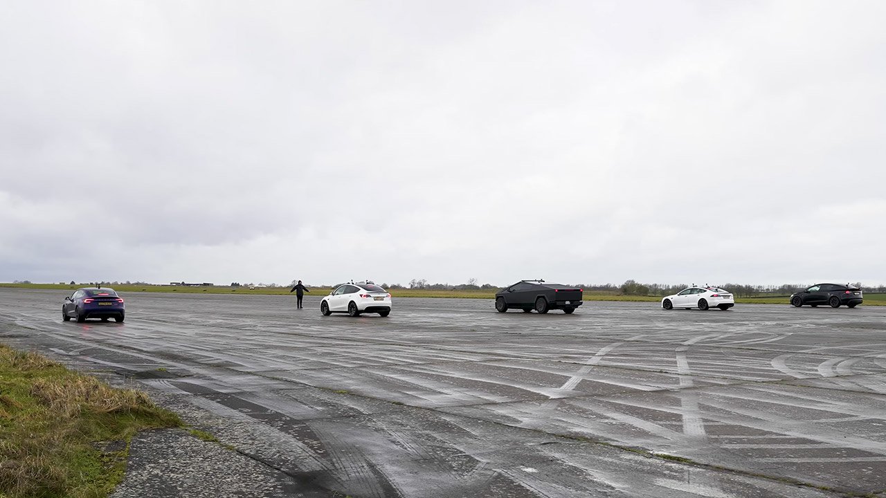 Cybertruck Tesla Performance Models EV Drag Racing