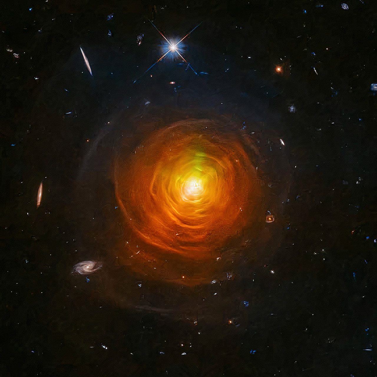 Hubble Giant Spiderweb Space CW Leonis