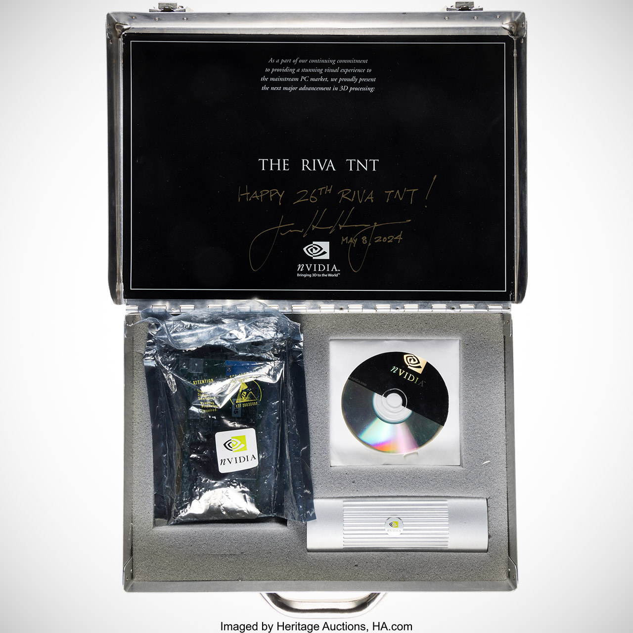 Jensen Huang-Signed NVIDIA RIVA TNT Engineering Prototype Lunch Box