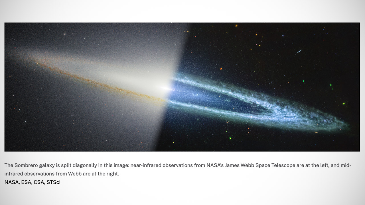 James Webb Space Telescope Sombrero Galaxy Messier 104