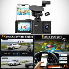 WANLIPO Dual Channel 4K Front Rear Dash Cam