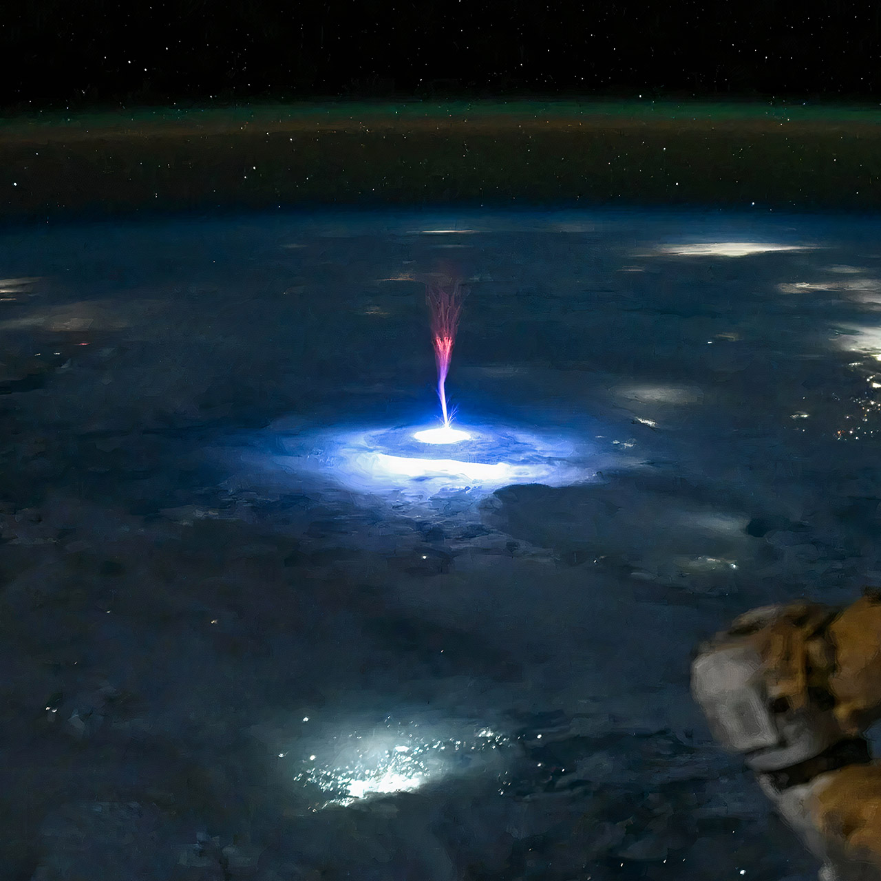 NASA Lightning Sprite ISS Earth Fireworks