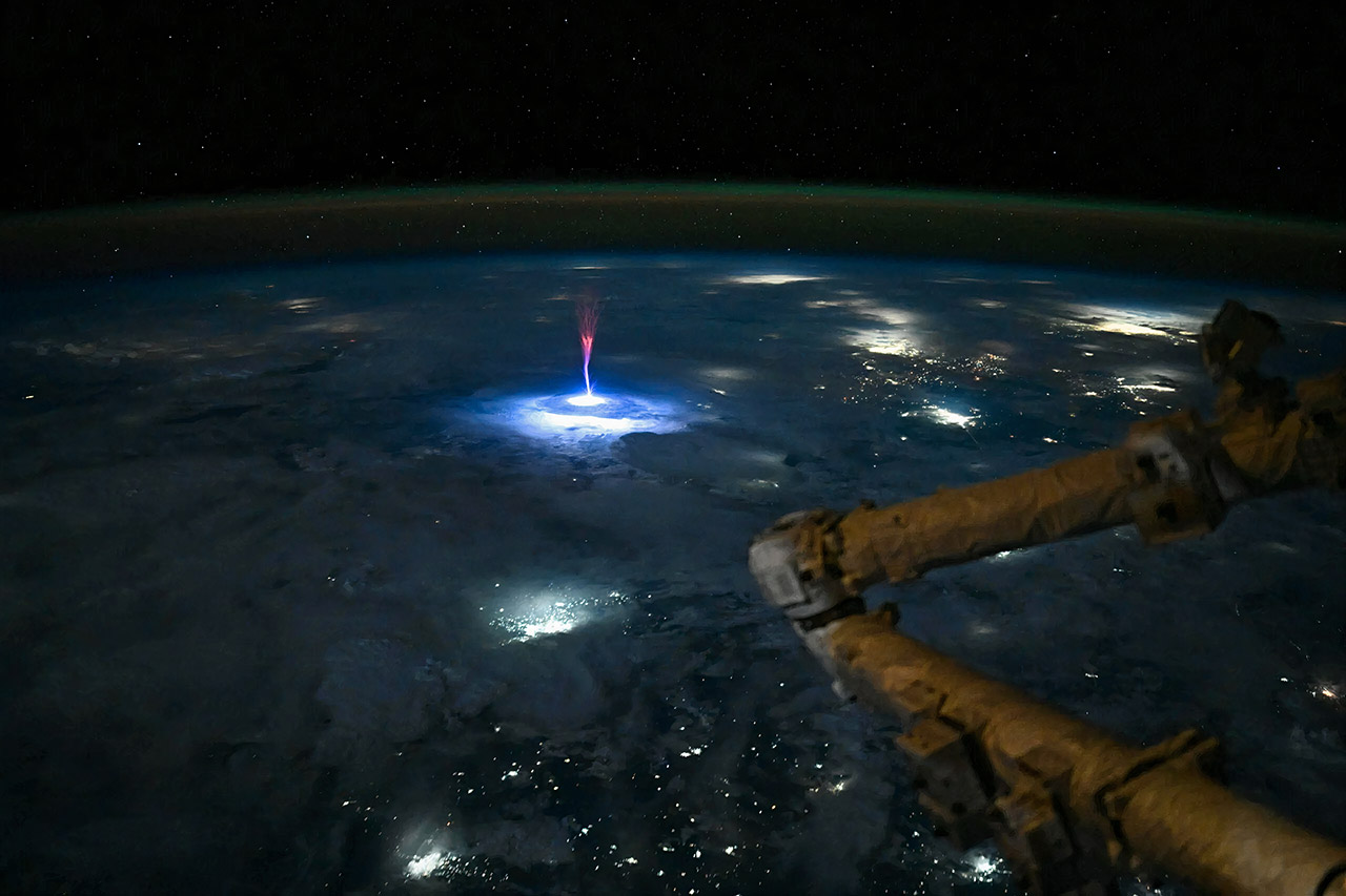 NASA Lightning Sprite ISS Earth Fireworks