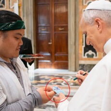 Pokemon Popplio Card Signed Pope Leo XIV