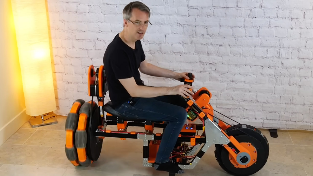 James Bruton Two-Omni-Wheel Bike